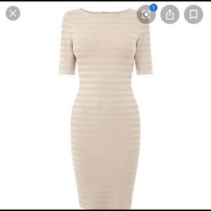 Karen Millen mesh striped bandage knit dress